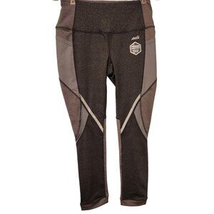 Avia Premium Compression Yoga Pants Womens Small‎ Pockets Gray Black NEW NWT